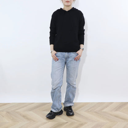 Sporty＆Rich ニット ブラック ロゴ 長袖 セーター