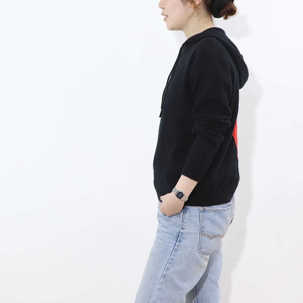 Sporty＆Rich ニット ブラック ロゴ 長袖 セーター