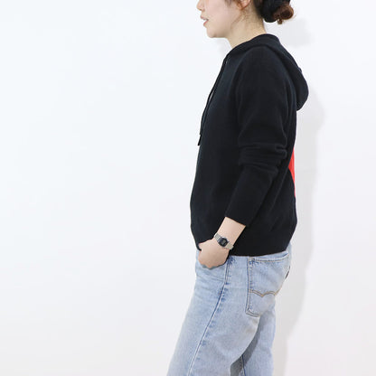 Sporty＆Rich ニット ブラック ロゴ 長袖 セーター