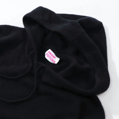 Sporty＆Rich ニット ブラック ロゴ 長袖 セーター