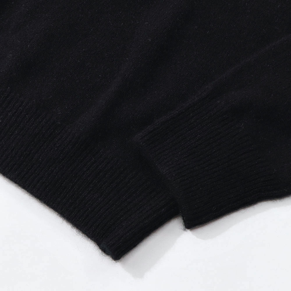 Sporty＆Rich ニット ブラック ロゴ 長袖 セーター