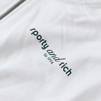 Sporty＆Rich スウェット ホワイト オーバーサイズ ハーフジップ