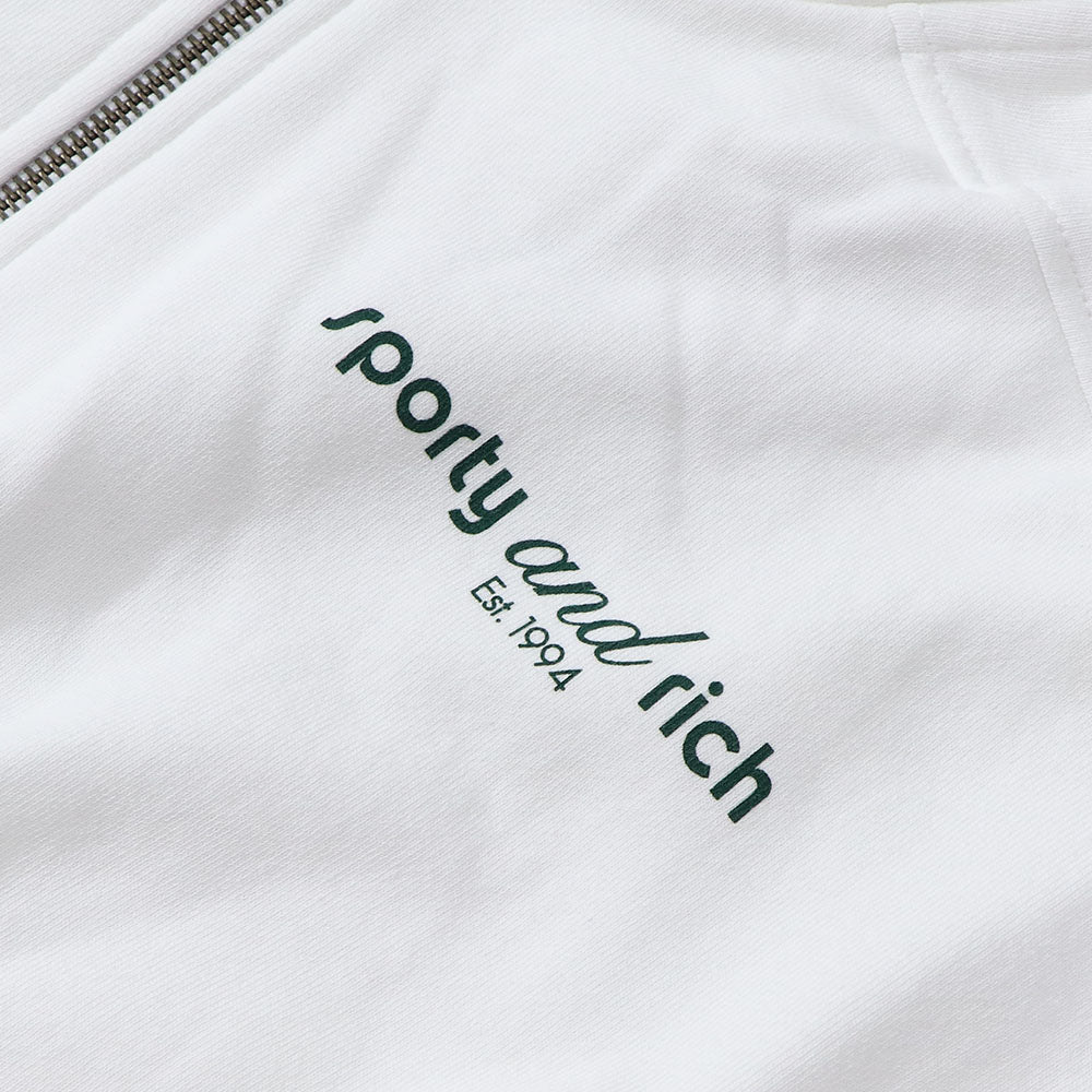 Sporty＆Rich スウェット ホワイト オーバーサイズ ハーフジップ