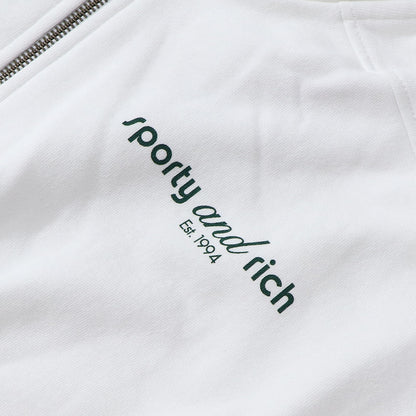 Sporty＆Rich スウェット ホワイト オーバーサイズ ハーフジップ