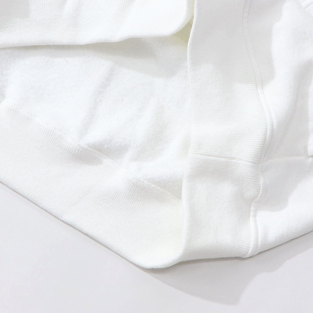 Sporty＆Rich スウェット ホワイト オーバーサイズ ハーフジップ