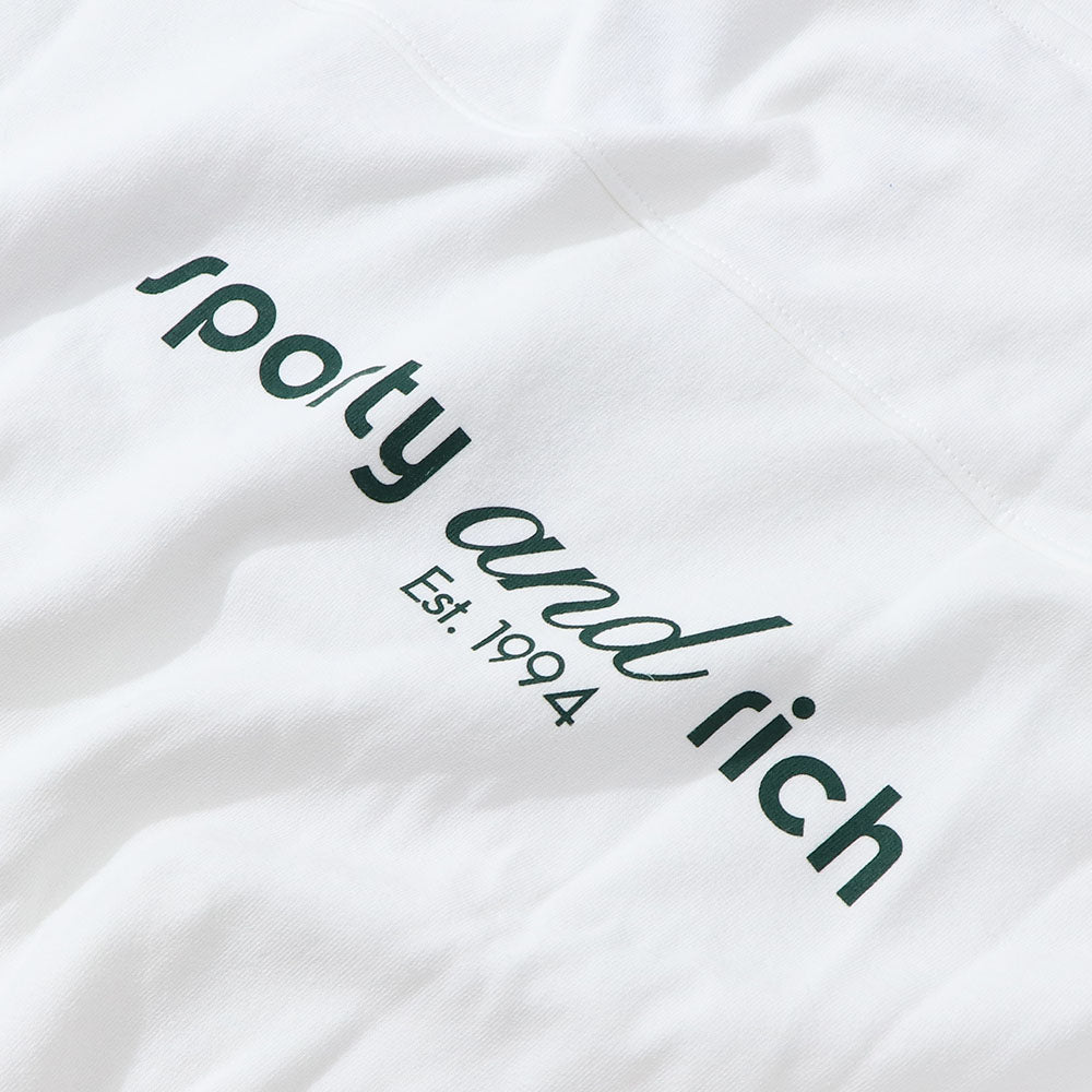 Sporty＆Rich スウェット ホワイト オーバーサイズ ハーフジップ