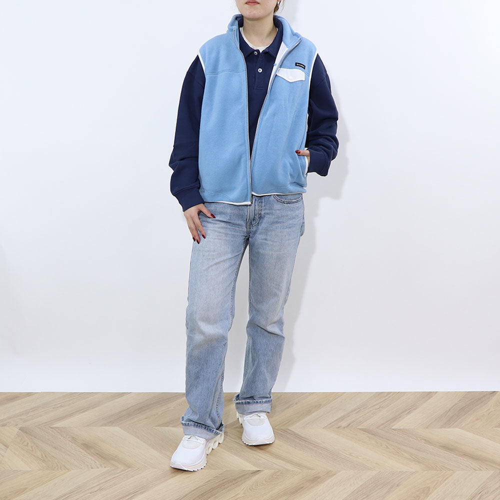 Sporty＆Rich ベスト ジレ  ブルー フリース ロゴ