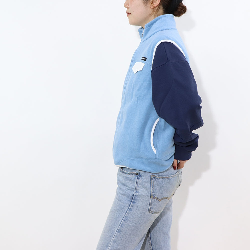 Sporty＆Rich ベスト ジレ  ブルー フリース ロゴ