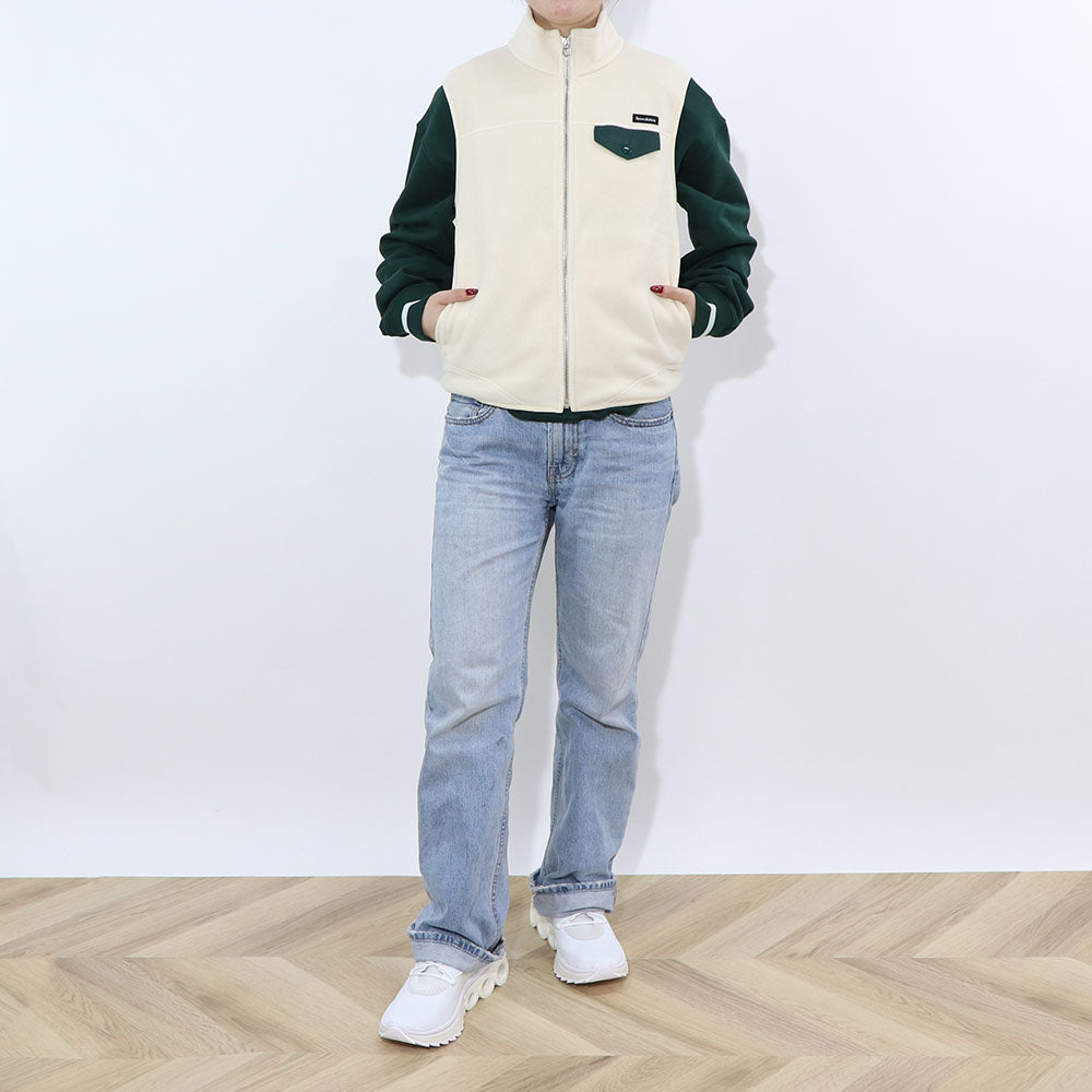 Sporty＆Rich ベスト ジレ ホワイト フリース ロゴ
