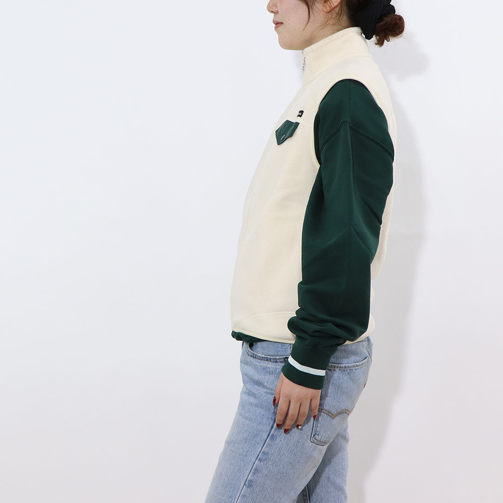 Sporty＆Rich ベスト ジレ ホワイト フリース ロゴ