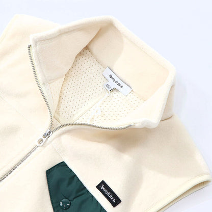 Sporty＆Rich ベスト ジレ ホワイト フリース ロゴ
