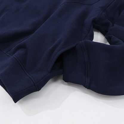 Sporty＆Rich トレーナー ネイビー ハーフジップ クロップド丈