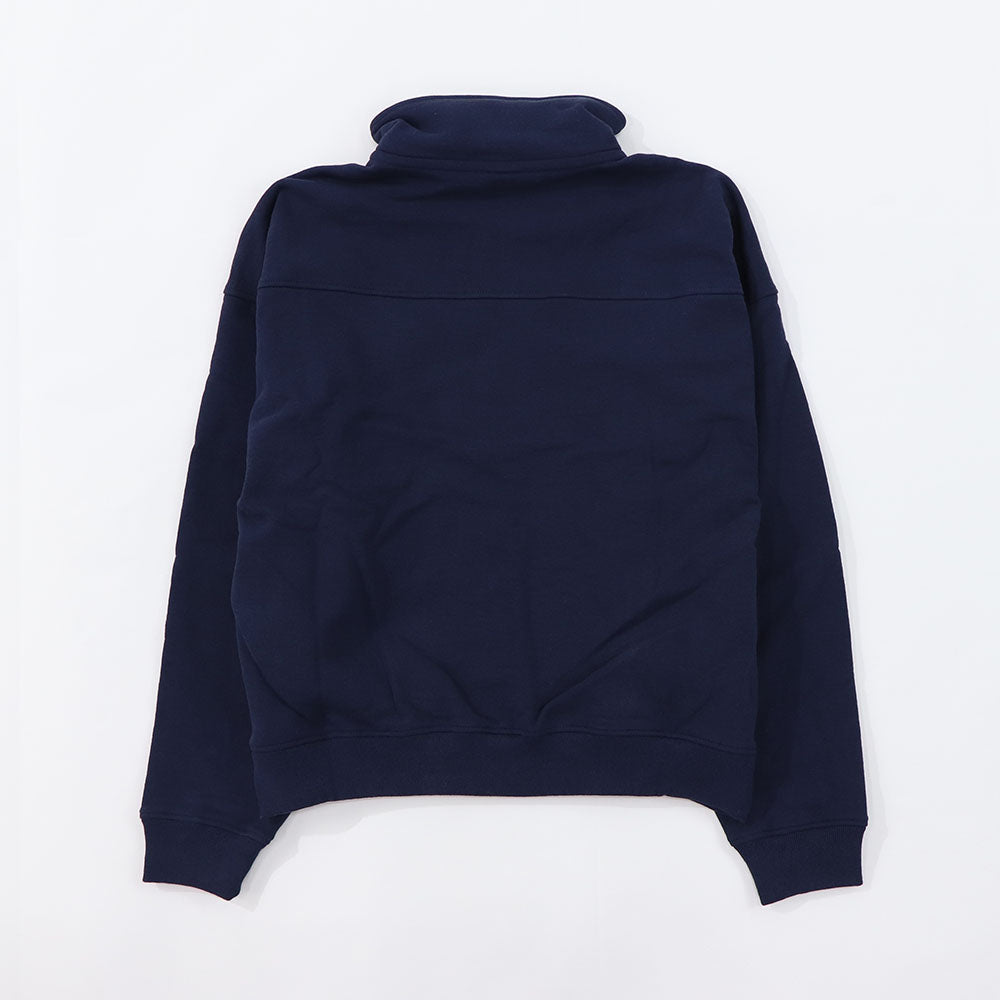 Sporty＆Rich トレーナー ネイビー ハーフジップ クロップド丈