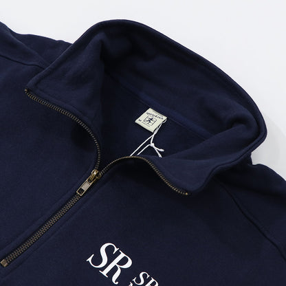 Sporty＆Rich トレーナー ネイビー ハーフジップ クロップド丈