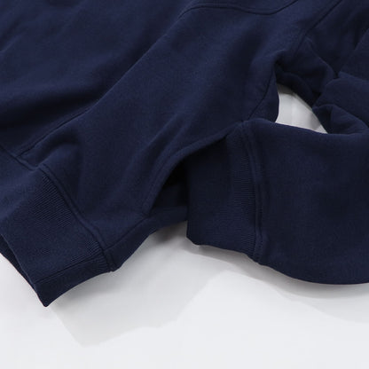 Sporty＆Rich トレーナー ネイビー ハーフジップ クロップド丈