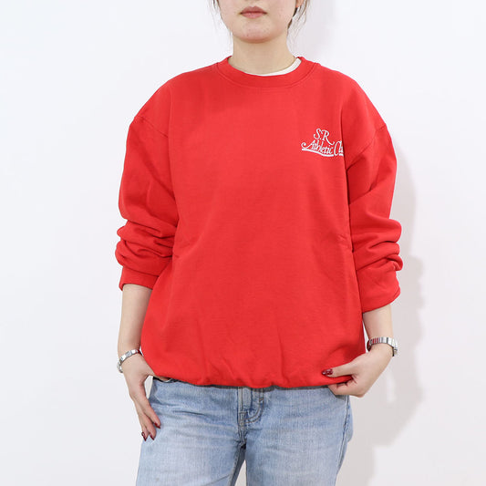 Sporty＆Richトレーナー レッド コットン 裏起毛 ワンポイント