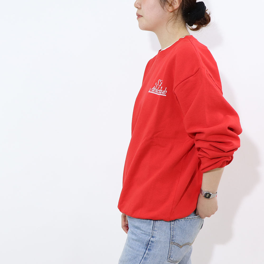 Sporty＆Richトレーナー レッド コットン 裏起毛 ワンポイント