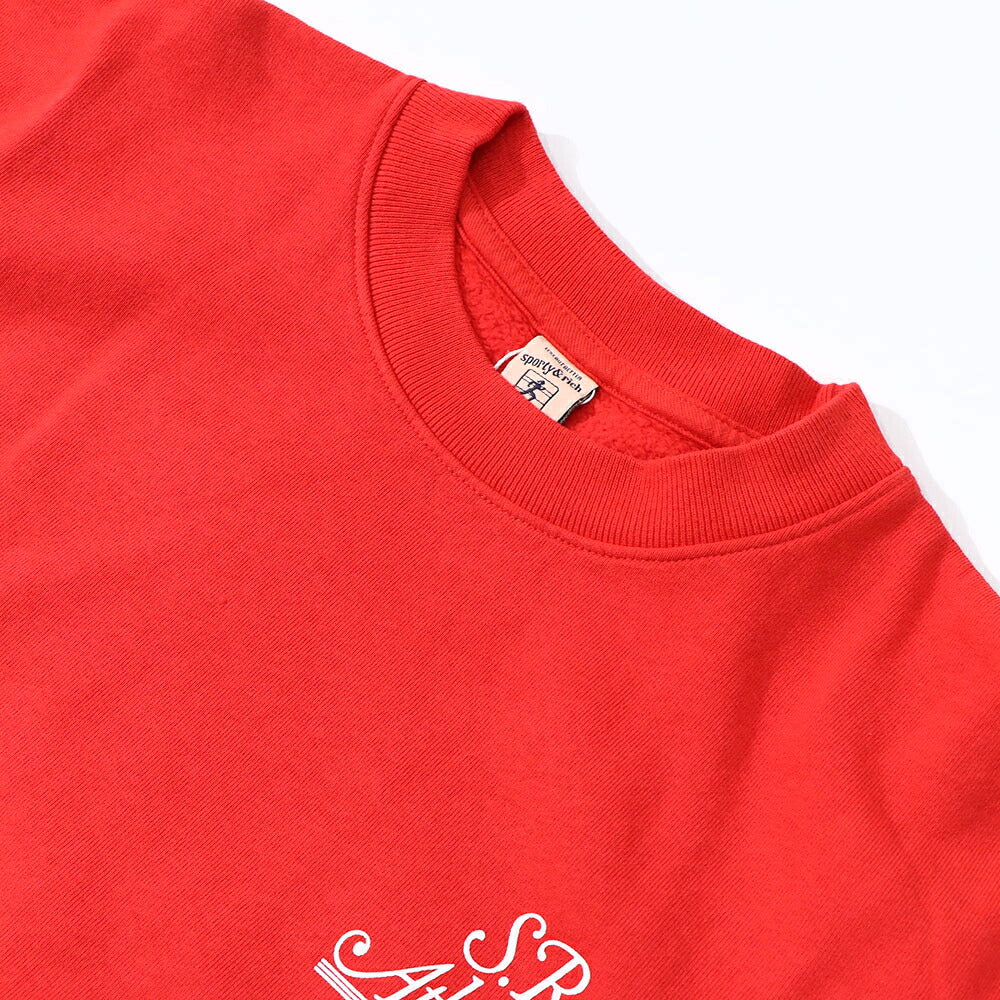 Sporty＆Richトレーナー レッド コットン 裏起毛 ワンポイント