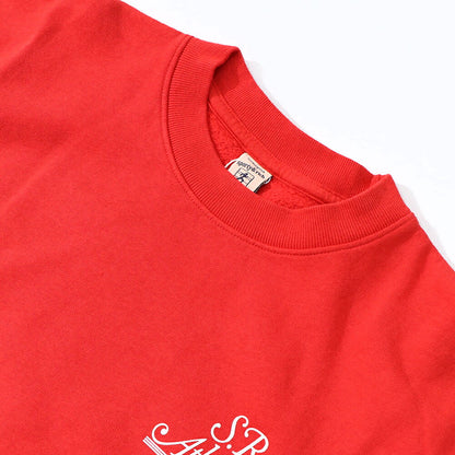 Sporty＆Richトレーナー レッド コットン 裏起毛 ワンポイント