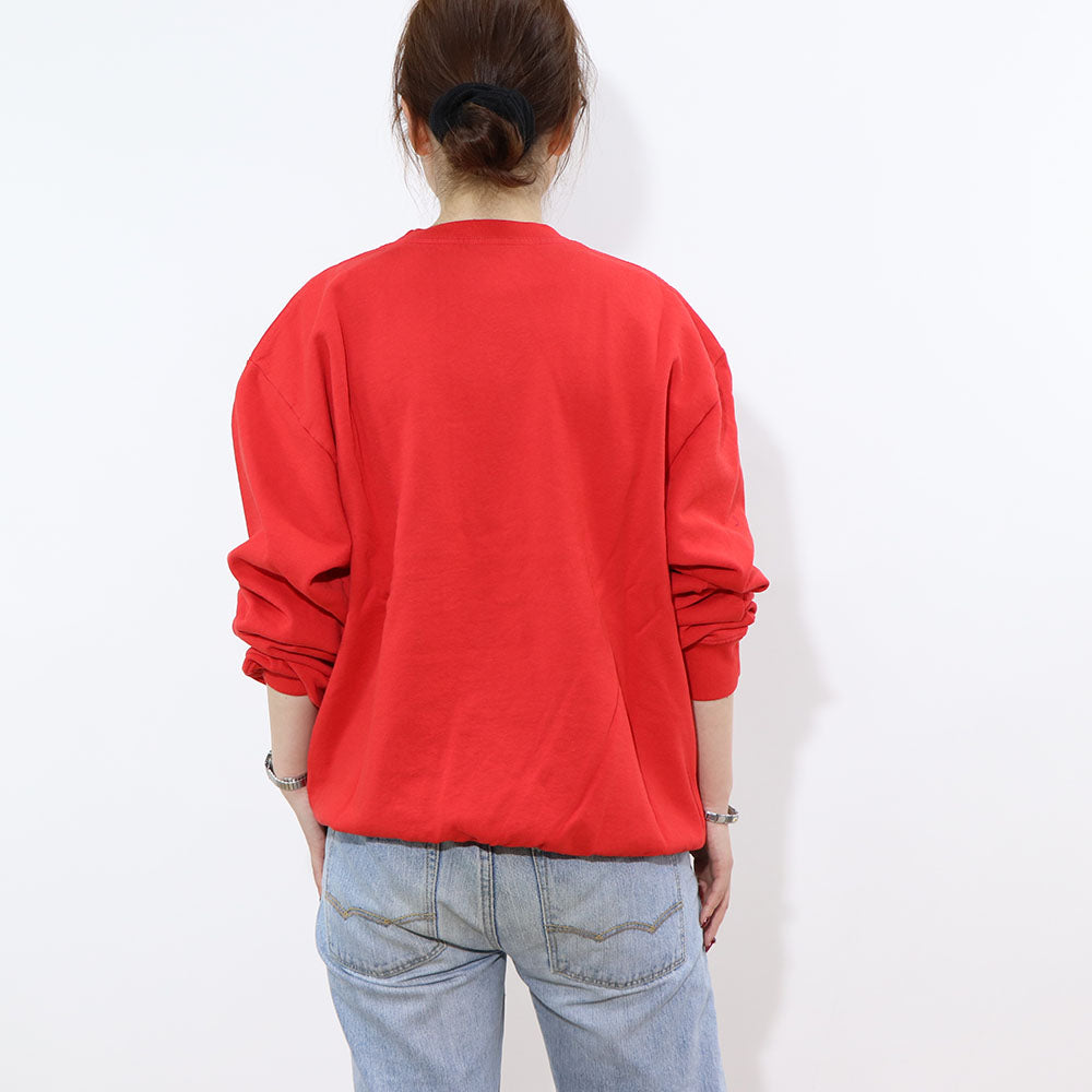 Sporty＆Richトレーナー レッド コットン 裏起毛 ワンポイント