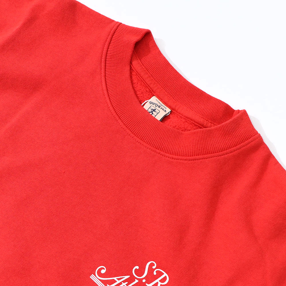 Sporty＆Richトレーナー レッド コットン 裏起毛 ワンポイント