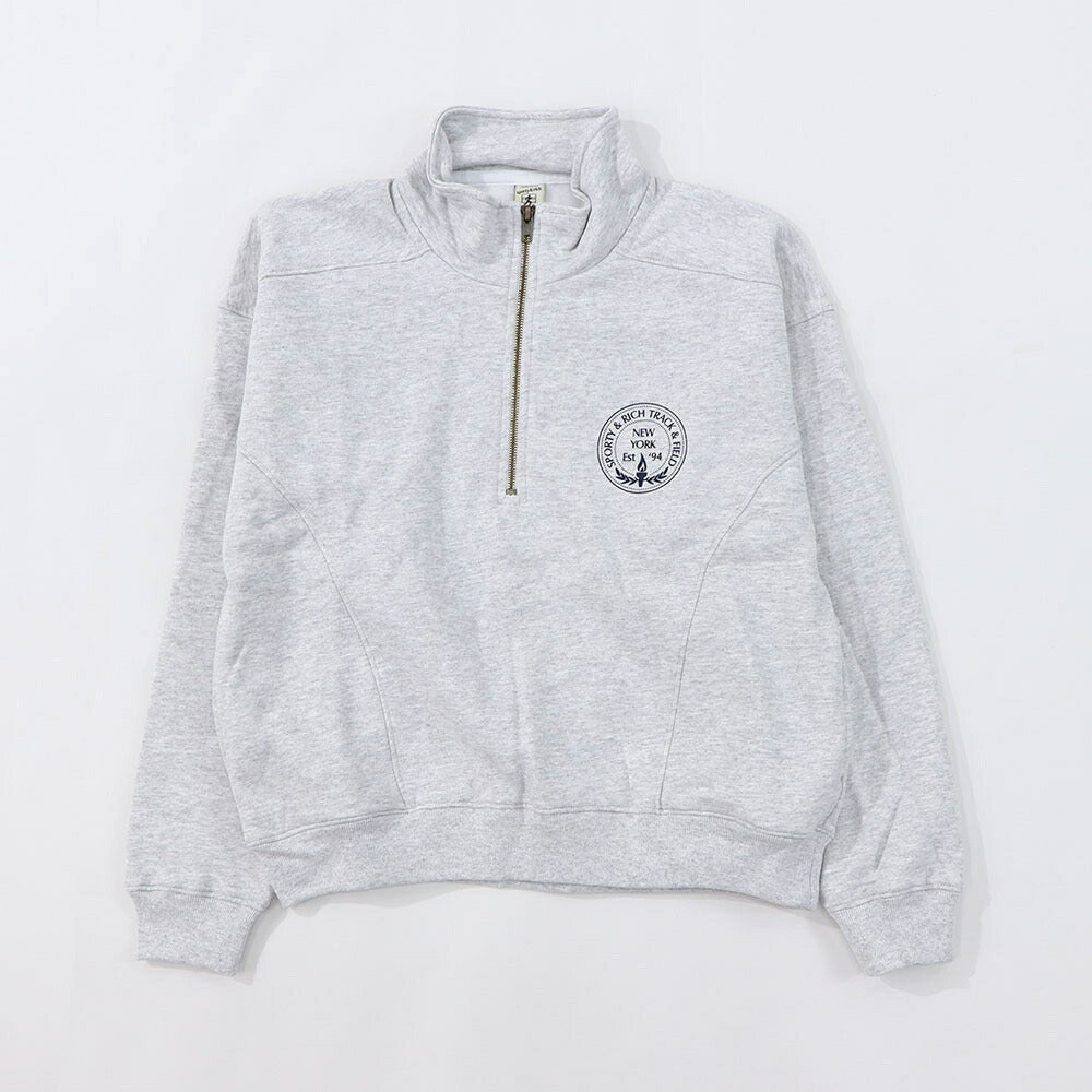 Sporty＆Rich トレーナー  グレー 裏起毛 ハーフジップ