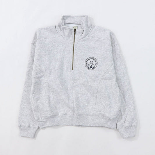 Sporty＆Rich トレーナー  グレー 裏起毛 ハーフジップ