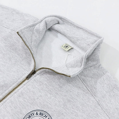 Sporty＆Rich トレーナー  グレー 裏起毛 ハーフジップ