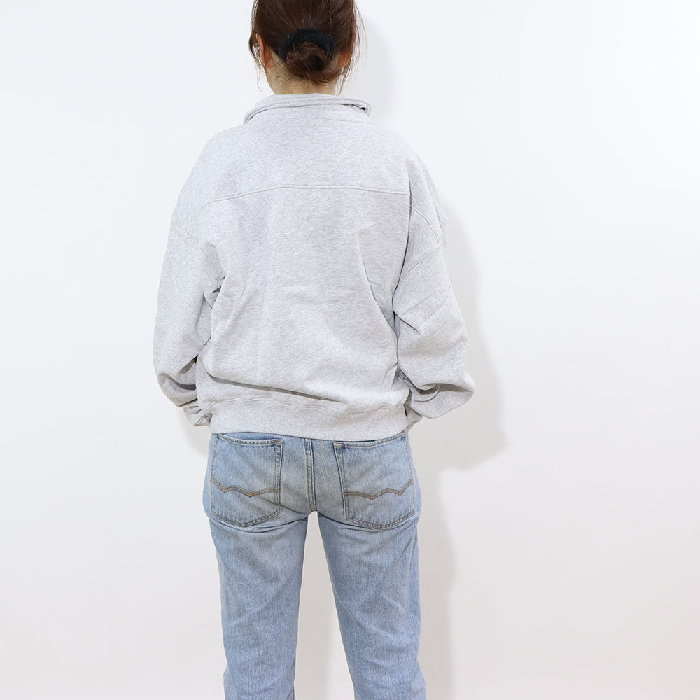 Sporty＆Rich トレーナー  グレー 裏起毛 ハーフジップ