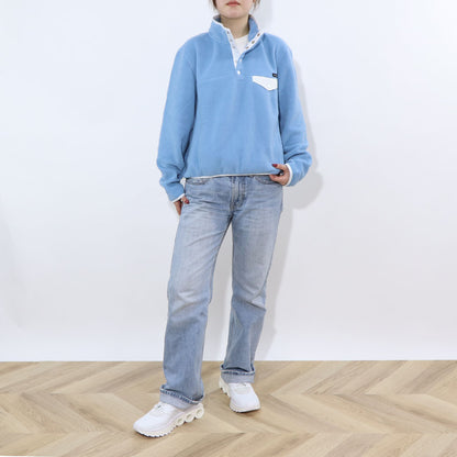 Sporty＆Rich トレーナー ブルー フリース 長袖 ハイネック