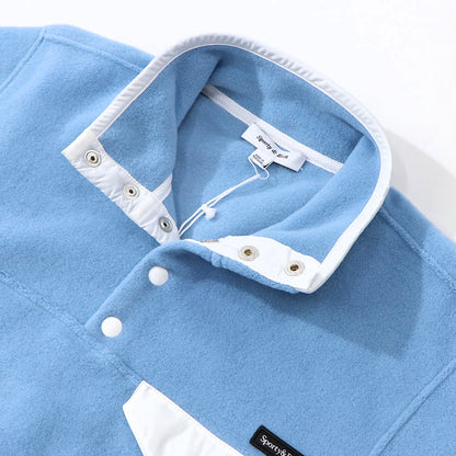 Sporty＆Rich トレーナー ブルー フリース 長袖 ハイネック