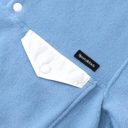 Sporty＆Rich トレーナー ブルー フリース 長袖 ハイネック