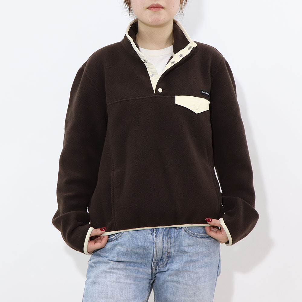 Sporty＆Rich トレーナー ブラウン フリース 長袖 ハイネック