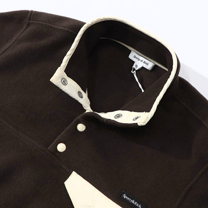 Sporty＆Rich トレーナー ブラウン フリース 長袖 ハイネック