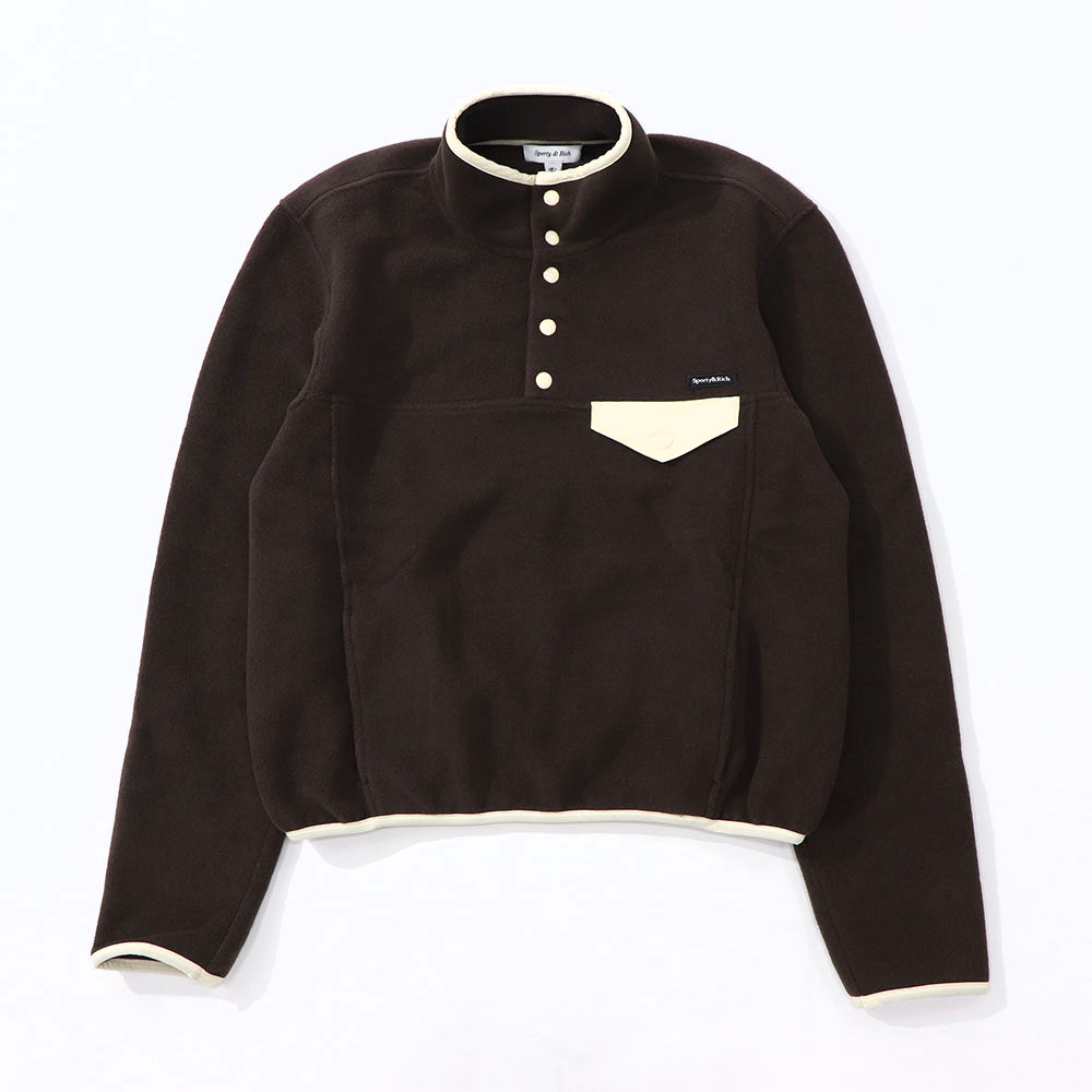 Sporty＆Rich トレーナー ブラウン フリース 長袖 ハイネック