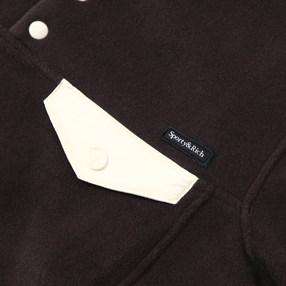 Sporty＆Rich トレーナー ブラウン フリース 長袖 ハイネック