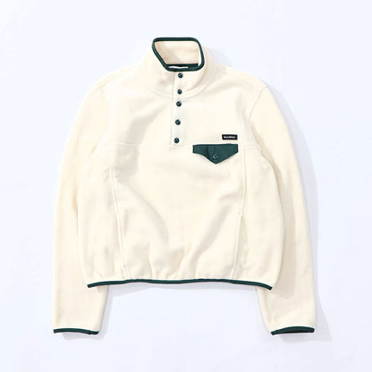 Sporty＆Rich フリース トップス アイボリー×グリーン