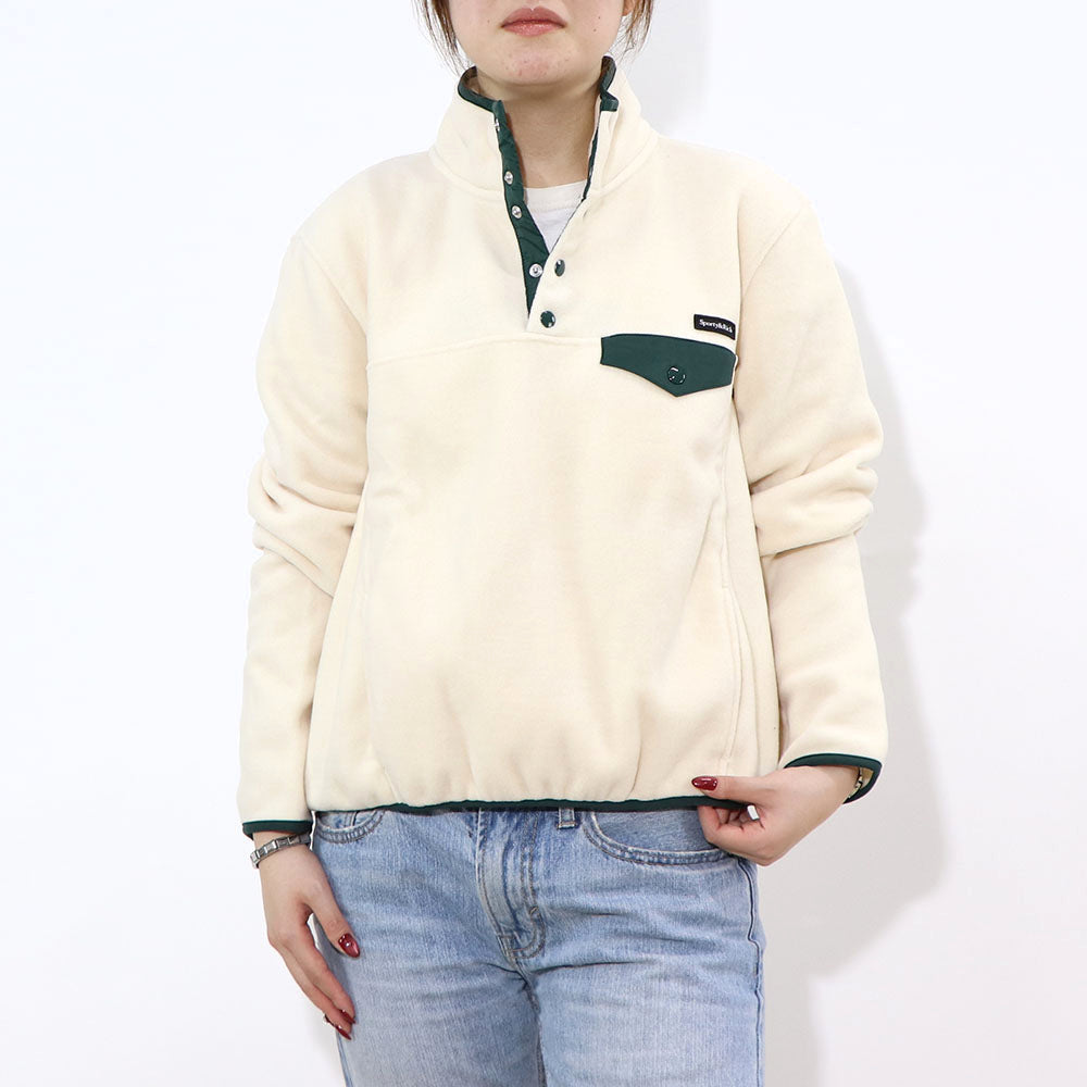 Sporty＆Rich フリース トップス アイボリー×グリーン