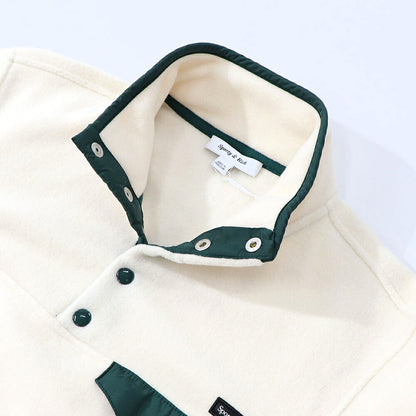 Sporty＆Rich フリース トップス アイボリー×グリーン