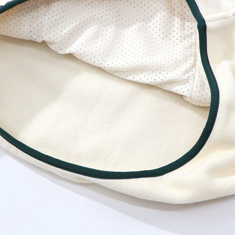 Sporty＆Rich フリース トップス アイボリー×グリーン