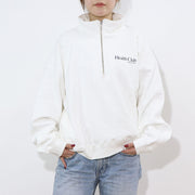 Sporty＆Rich トレーナー ホワイト ハーフジップ 裏起毛 長袖