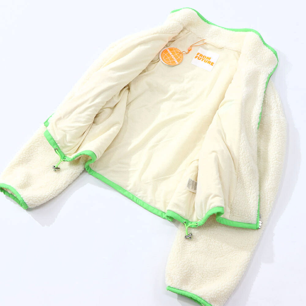 Sporty＆Rich ブルゾン アイボリー フリース クロップド丈