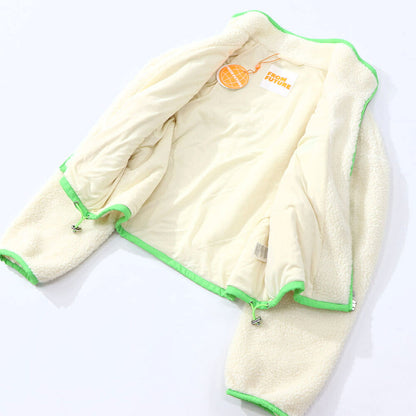 Sporty＆Rich ブルゾン アイボリー フリース クロップド丈