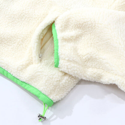 Sporty＆Rich ブルゾン アイボリー フリース クロップド丈