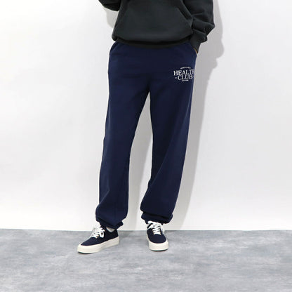 スポーティー＆リッチ Sporty＆Rich ボトムス ロングパンツ ユニセックス ネイビー コットン 裏起毛 メンズ レディース ロゴプリント スウェットパンツ SRB1PT206