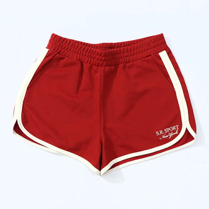 Sporty＆Rich ボトムス ショートパンツ レッド ラインパンツ