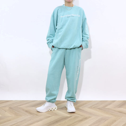 Sporty＆Rich ロングパンツ ブルー スウェットパンツ