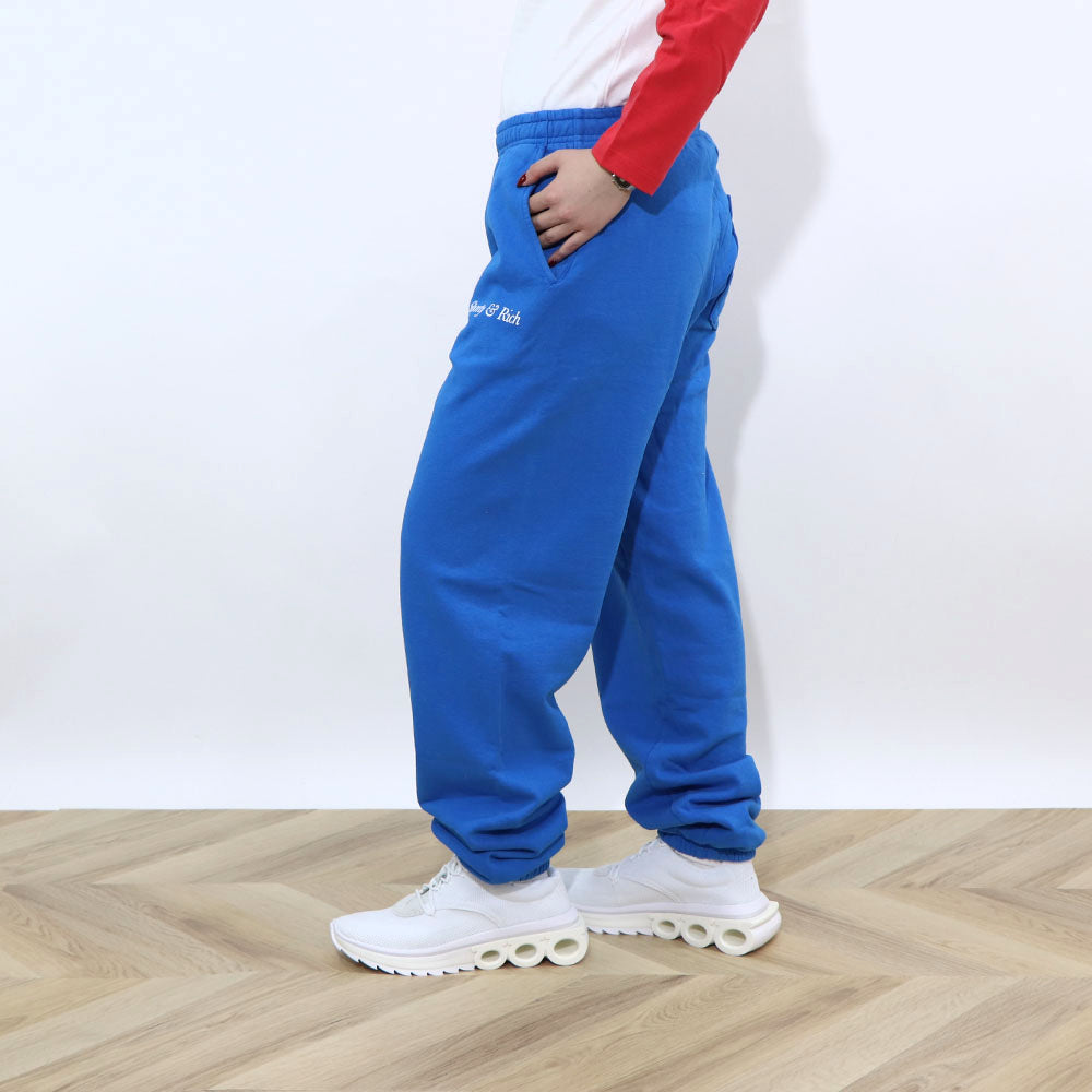 Sporty＆Rich ロングパンツ ブルー スウェットパンツ