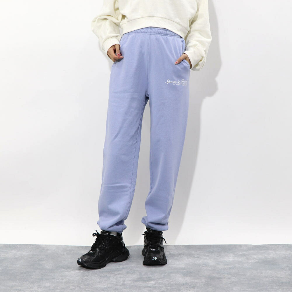 Sporty＆Rich スウェットパンツ 裏起毛 ロゴプリント