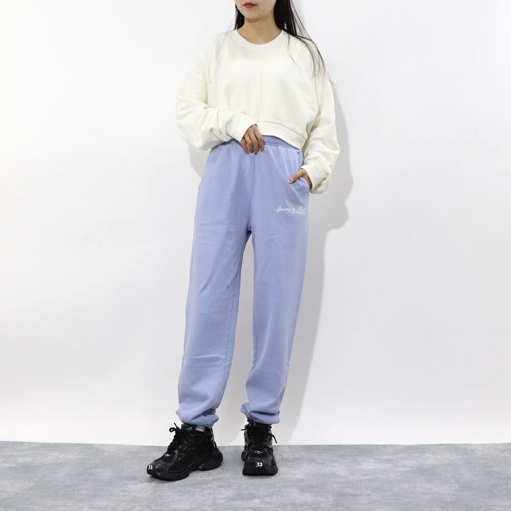 Sporty＆Rich スウェットパンツ 裏起毛 ロゴプリント